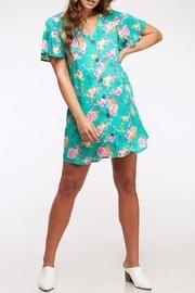  Button Floral Dress