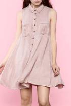  Pink Button-down Dress
