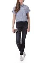  Beaded Chambray Top