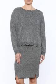  Waist Length Distressed Sweater