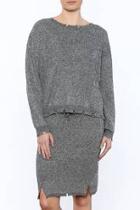  Waist Length Distressed Sweater