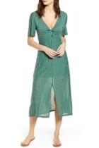  Twist-front Strip Midi-dress