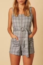  Plaid Belted Romper
