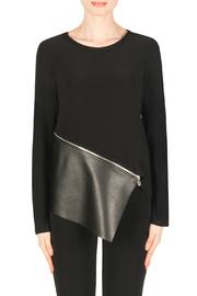  Mixed Media Zipper L/s Top