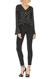  Keane Black & Gold Sheer Blouse