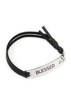  Blessed Leather-strap Message-bracelet