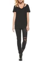  Cutout V Neck Tee