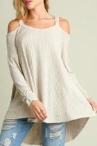  Cold Shoulder Hi Lo Top