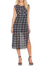  Plaid Button Dress