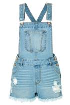  Distressed Short Overalls