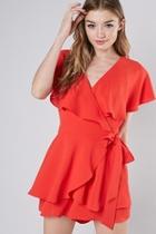  Red Wrap Playsuit
