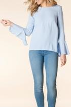  Blue Bellsleeve Blouse