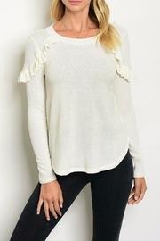  Ivory Ruffle Sweater
