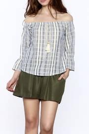  Stripe Off The Shoulder Top