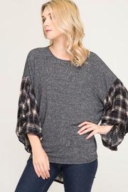  Checkered Poncho Shirt