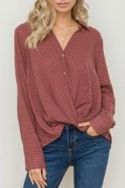  Twist-hem Button-front Shirt