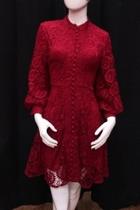  Burgundy Crochet Dress