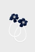  Navy Floral Earrings