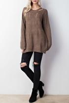  Distressed Oversized Sweater