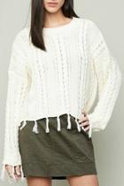  Frayed Cableknit Sweater