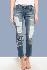  Patchwork-distressed Skinny Jeans