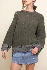  Distressed Chenille Pullover
