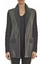  Leather Sleeveless Jacket