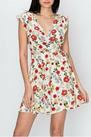  Deep V Floral Print Dress