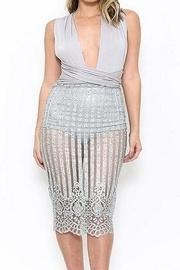  Silver Mesh Glitter Dress