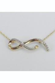  Infinity Necklace, Yellow Gold Diamond Necklace Pendant 18.5 Chain Infinity Ribbon, Bar Necklace