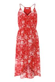  Floral Print Halter Faux Wrap Dress