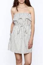  Striped Ruffle Tube Dress