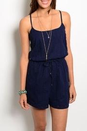  Navy Eyelet Romper