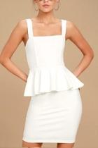  White Peplem Dress