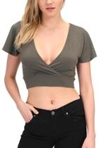  Deep V-neck Crop