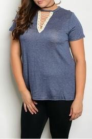  Navy Tie-up Top