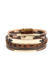  Leopard-leather Bar-wrap-bracelet