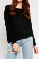  Black Zipper-back Sweater