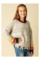  Chunky Frayed Sweater