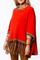 Rust Fringe Poncho