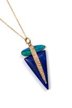  Opal/lapis Triangle Necklace