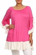  Fuchsia Ruffle Tunic