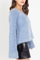  Fuzzy Bell-sleeve Sweater