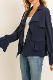  Navy Draped Jacket
