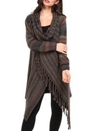  Button Fringe Sweater