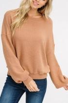  Puff-sleeve Knit Top