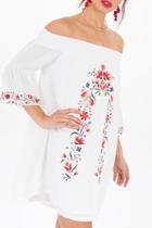  Taryn- Embroidered Off Shoulder Dress