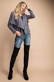  Drape Front Suede-jacket