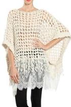  Lace Poncho Sweater