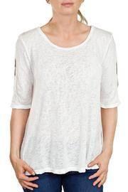  White Three-quarter Sleeve Top